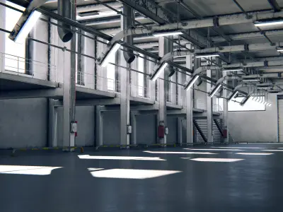 Hangar 07 PBR Low-poly 3D model