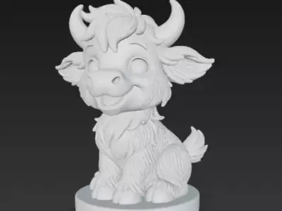 Collectable Acqui - A cute Highlang Cow 01 Free 3D print model