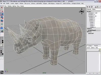 rhinoceros rhino Low-poly 3D model