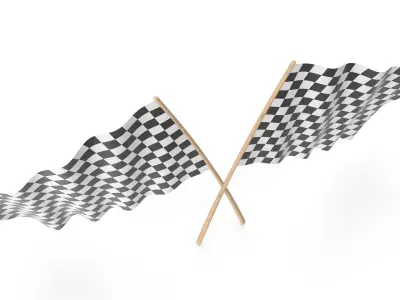 Checkered Flag Low-poly 3D model