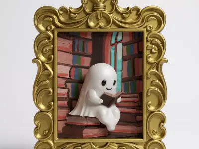 3D Halloween Frame Ghost Reader 3D print model