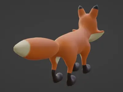 Stylize Fox Low-poly 3D model