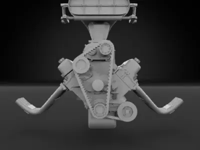 Big Block 460 with Drag Style Supercharger 3D print model