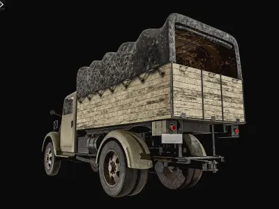 Old Transport Truck  Low-poly 3D model