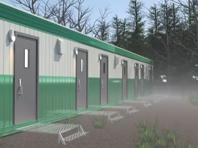 6 Peoples Dormer Wash Car Trailer Skidded  3D model