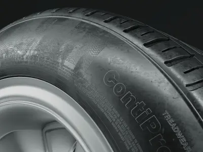 continental retro car tire 8k textures 3D model