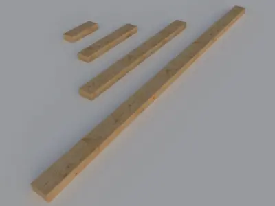 2x4 Wood Plank Pack Low-poly 3D model