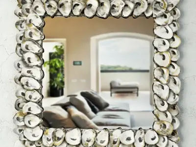 Oyster Shell Mirror by Currey and Co 3D model