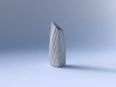 Vase tipped triangle with twisted smooth ribbons    3D print model