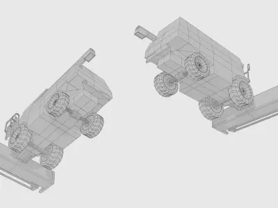 low-poly model combine harvester 3D model