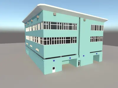 Industrial Buildings Low-poly 3D model