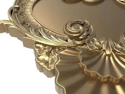 carved frame 3D model 7