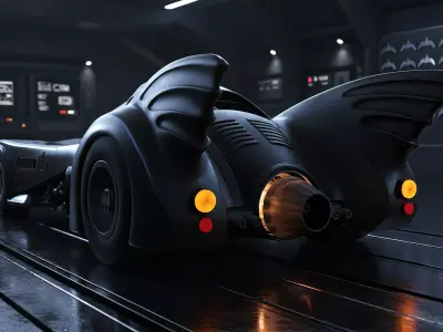 BATMOBILE 1989 Tim Burton Iconic Jet Powered Vehicle 3D model