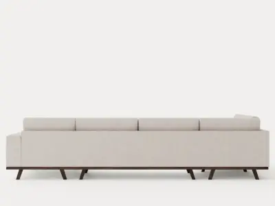 Copenhagen U Sofa Left Linen beige Low-poly 3D model