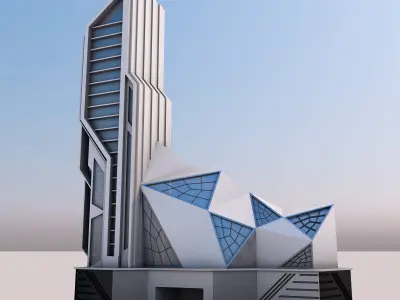 0052 - Futuristic Deconstruction Skyscraper 3D model