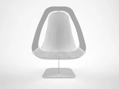 Alain Douillard Leather Chair 1970 3D model