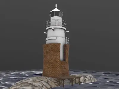 Light House Malmo Vagbrytarbank Low-poly 3D model