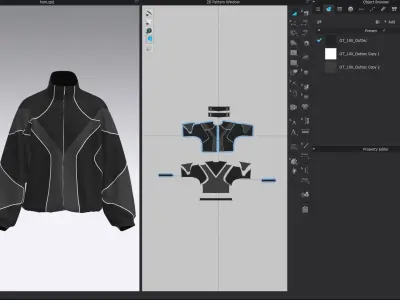 Jacket Sci-Fi CLO3D 3D model