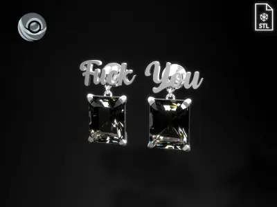 DIY Fuck You earrings for Sla 3D printing and jewelry casting 3D print model