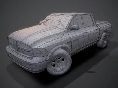 Dodge RAM 2009 Low-poly 3D model