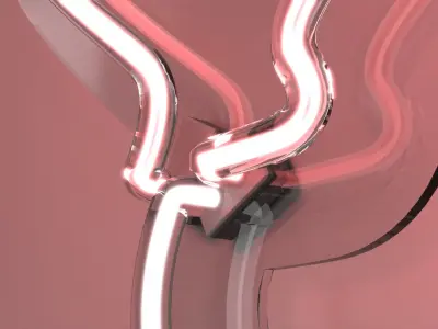 Heart Balloon - Neon Sign 3D model