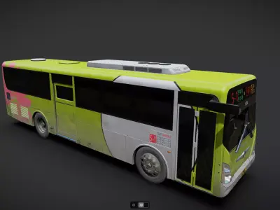Korea Jeonju Bus NOT within Inside Low-poly 3D model