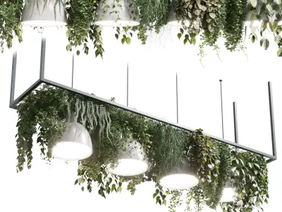 pot light pendant -plant light hanging 08 3D model