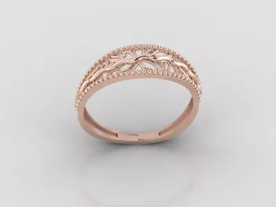 Women Ring Fancy Ring Plain light weight STL 3DM Printable 3D print model 2