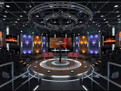 Virtual TV Studio Entertainment Set 3 3D model