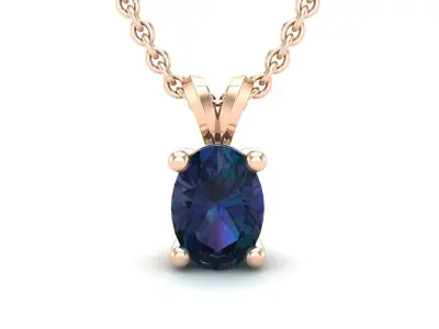 AV 536 Ovel Solitaire Pendant Necklace 3D print model