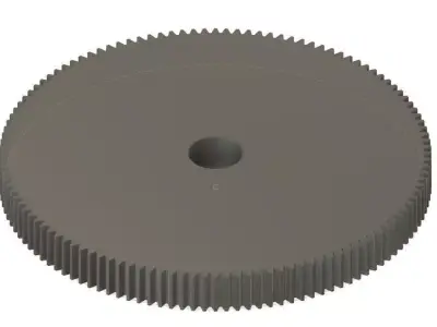 Spur Gear 120 teeth 15mm Wide 152 Pitch Dia 20deg Press Angle 3D print model