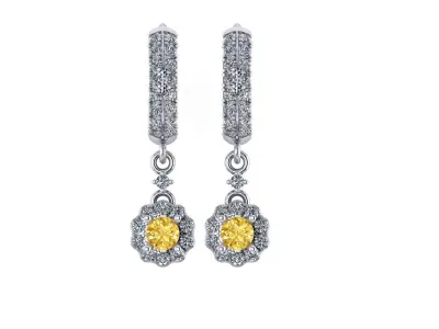 Diamond earring 3d render 3D print model buy