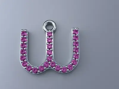 Diamond w Pendant Gold Silver Platinum Jewelry 3D print model