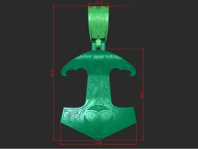 MJOLNIR THOR HAMMER Pendant STL 3D print 3D print model