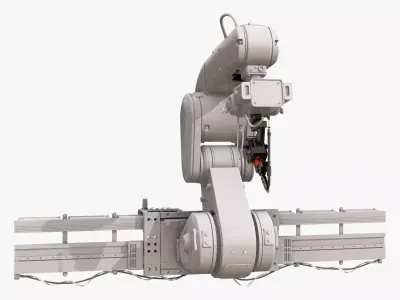 Industrial Robotic Arm with Linear Rail M1 3D model