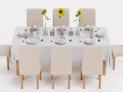 -Restaurant Table FULL V1- 3D model