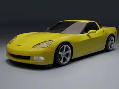 Chevrolet Corvette C6 Low-poly 3D model