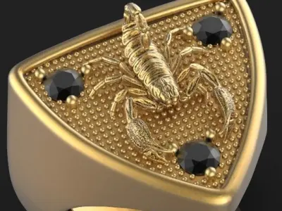 scorpion ring Silver Gold  Print 3D print model