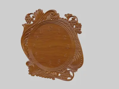 Wooden Clock Decor For Wood Carving 3D print model 3
