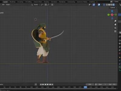 High Quality Arabic Warrior FBX Rigged with Animations 3D model