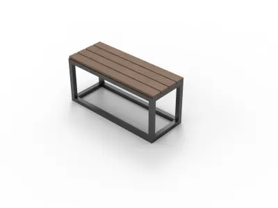 BENCH 02 Low-poly 3D model