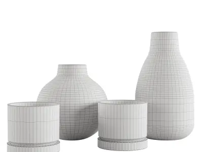 Ceramic vase set 3D model