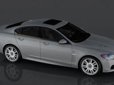Jaguar XFR Low-poly 3D model