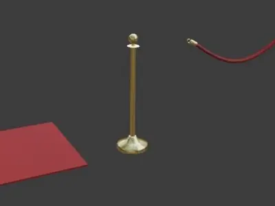 Modular Red Carpet Kit Low-poly 3D model