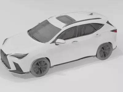 Modern Car 3D Model Low Poly PBR Textured Low-poly 3D model