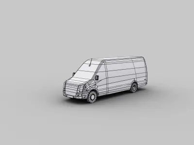 Lowpoly Van 5 mercedes benz vans Low-poly 3D model
