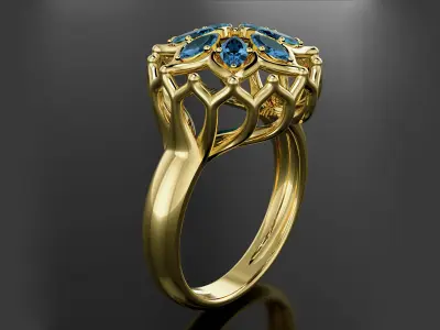 Cluster ring 3D print model get