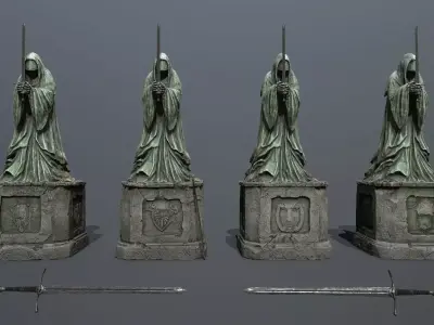 Ruin set Low-poly 3D model