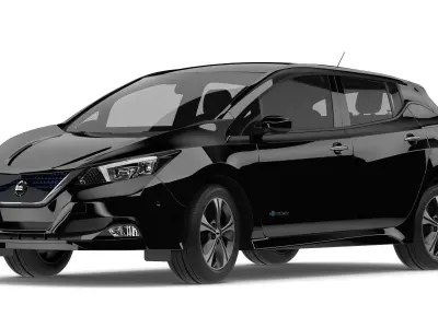 Nissan Leaf 2018 Black 3D model