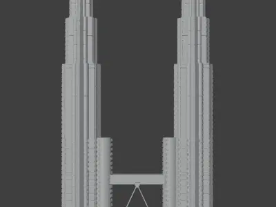 3D model of Twin Towers of Malaysia 3D model